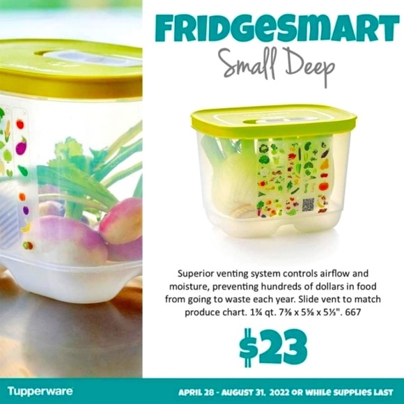 NIP Tupperware FridgeSmart Small Deep - Picture 3 of 3